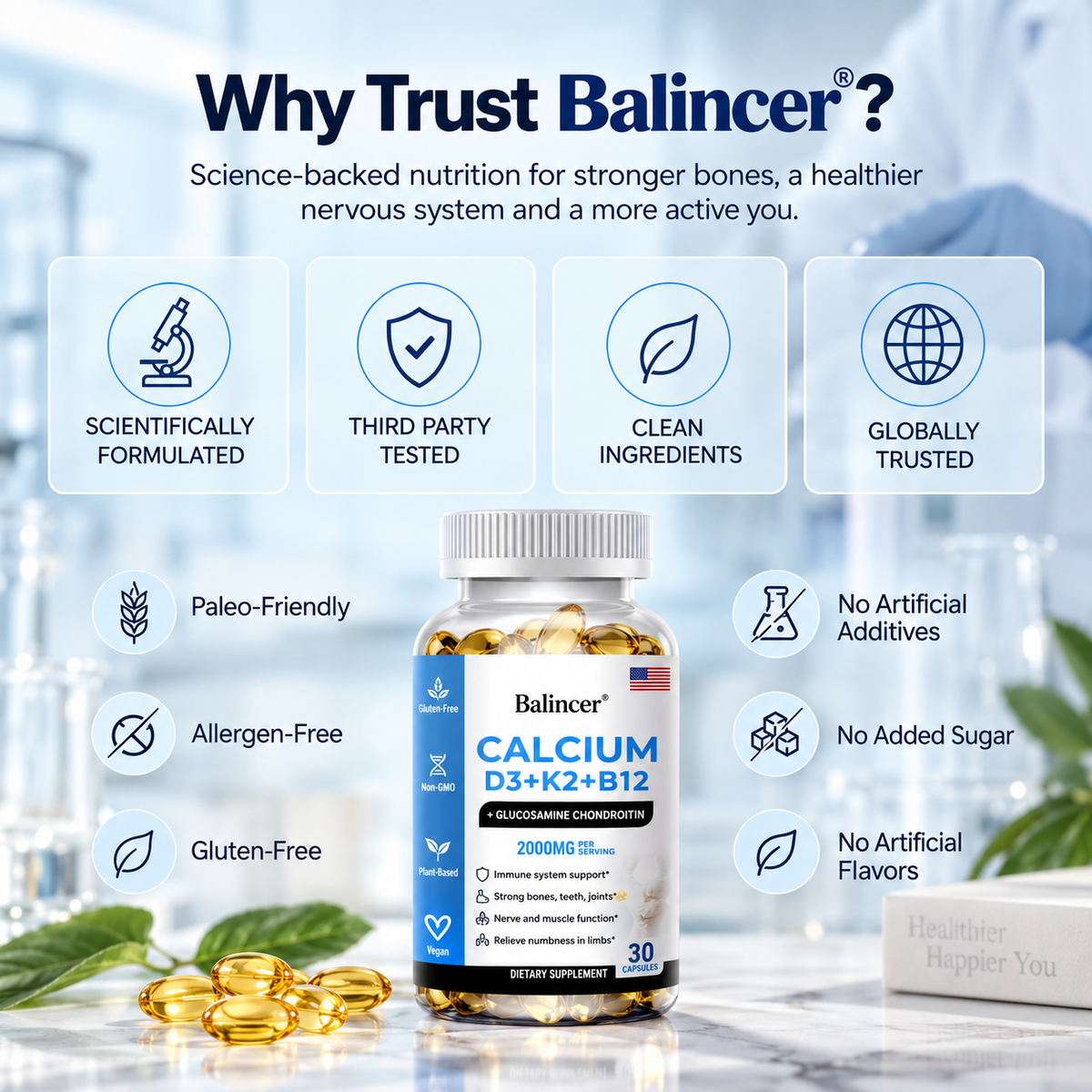 Calcium + D3 + K2 + B12 Capsules